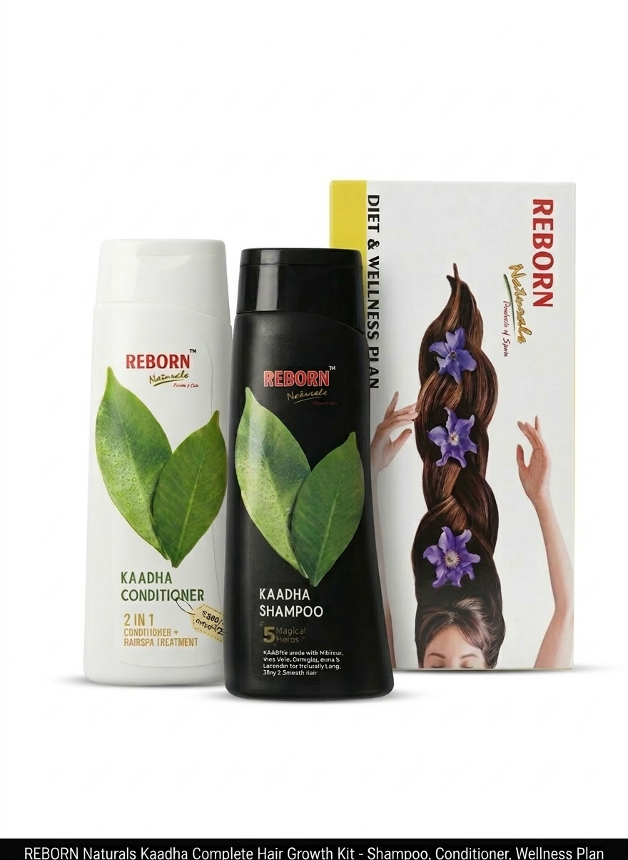 Anti-Hair fall Combo Kaadha Shampoo & Kaadha Conditioner with Free Hairgrowth diet plan worth Rs.550
